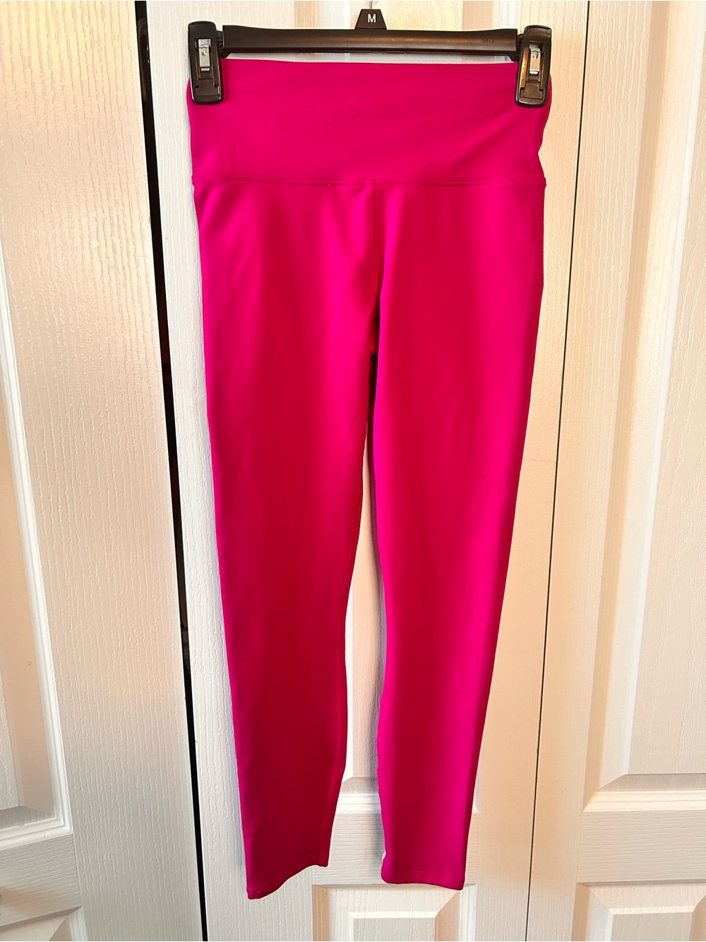 Fabletics PowerHold High Rise Leggings Women’s XS Pink Purple Criss Cross Waist